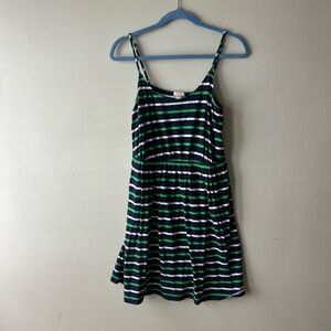 CLOSEOUT - J. Crew Vibrant Striped Mini Dress - Navy, Green, White